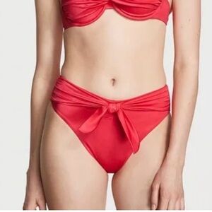 Victoria’s Secret Swim Twist tie Balconette Bikini Bottom high waist cheeky L